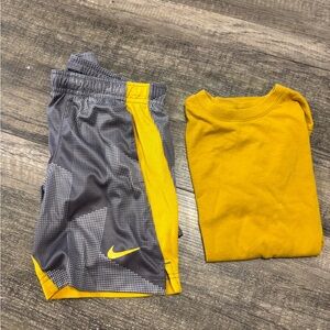 Nike Kids Yellow and Gray Athletic Shorts